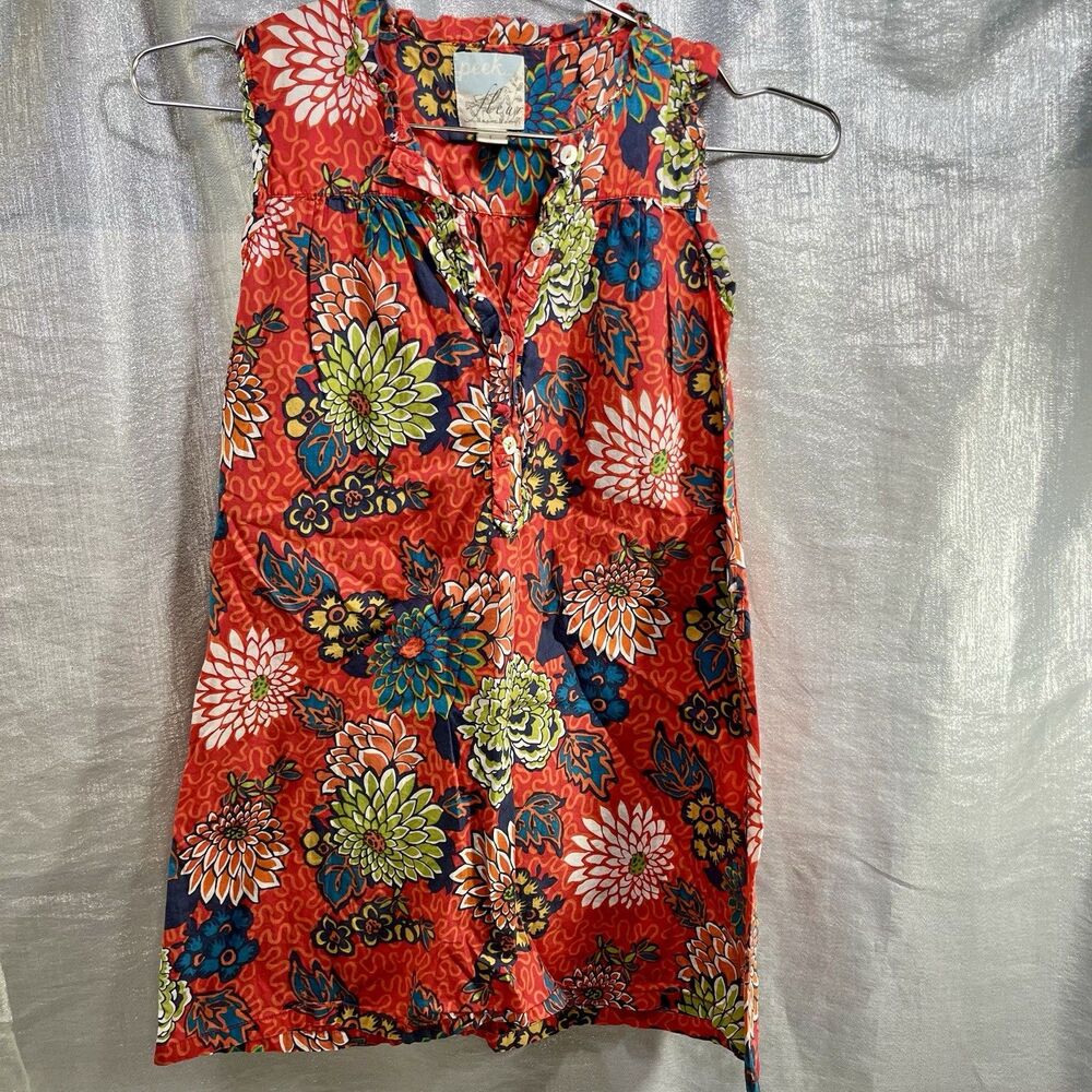 BOUTIQUE PEEK FLEUR DES CHAMPS Floral Boho Beach Sundress Girls Size L (8)